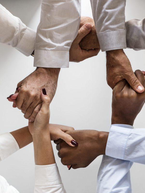 Business hands joined together teamwork